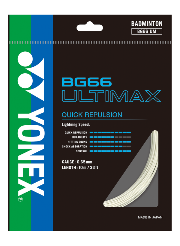 Yonex BG 66 Ultimax Badminton String (White) – Badminton Click