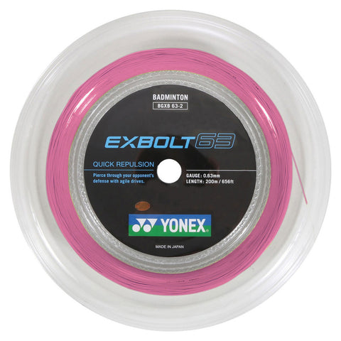 Yonex Exbolt 63 200m Reel Badminton String (Light Pink)