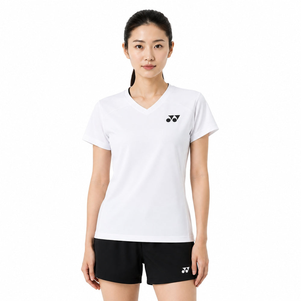 Yonex Women's V-Neck Badminton T Shirt 20961 (White)