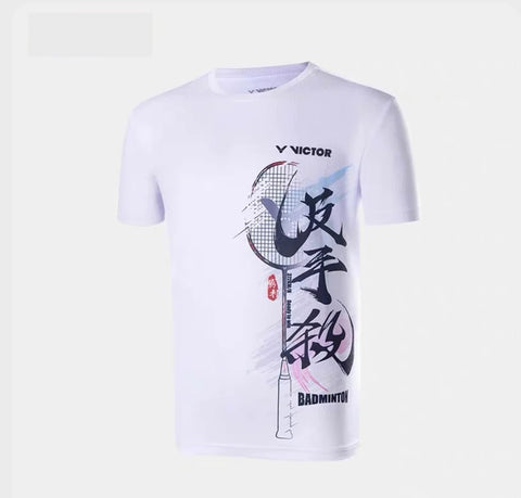 Victor UNISEX (Backhand Smash) White T Shirt