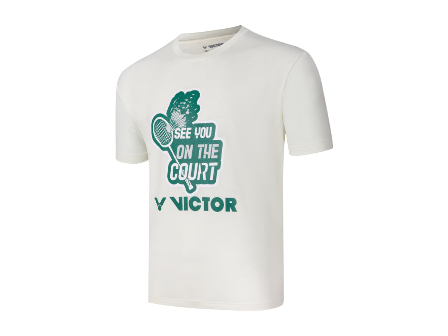 Victor See You On the Court UNISEX T Shirt (White) [CLEARANCE]