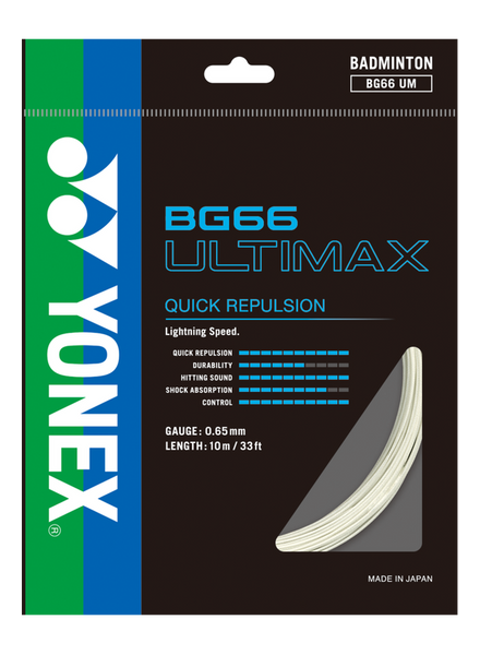 Yonex BG 66 Ultimax Badminton String (White) – Badminton Click