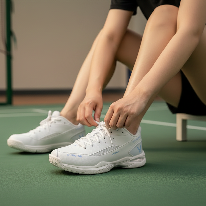 Victor A600F AT (Pearly White) Ladies Badminton Shoe