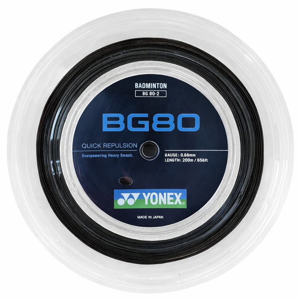 Yonex BG 80 Black (200m Reel) Badminton String