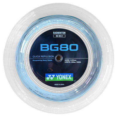Yonex BG80 Sky Blue 200m Reel Badminton String