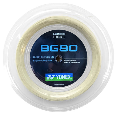 Yonex BG 80 White (200m Reel) Badminton String