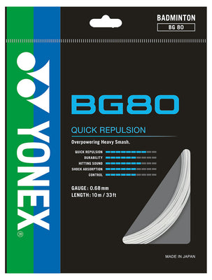 Yonex BG 80 Badminton String (White)
