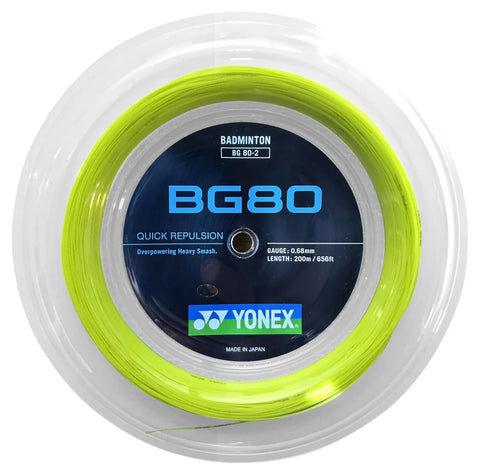 Yonex BG80 Yellow 200m Reel Badminton String