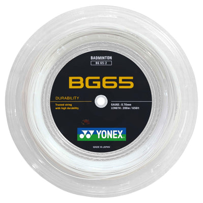 Yonex BG65 200m Reel (White) Badminton String
