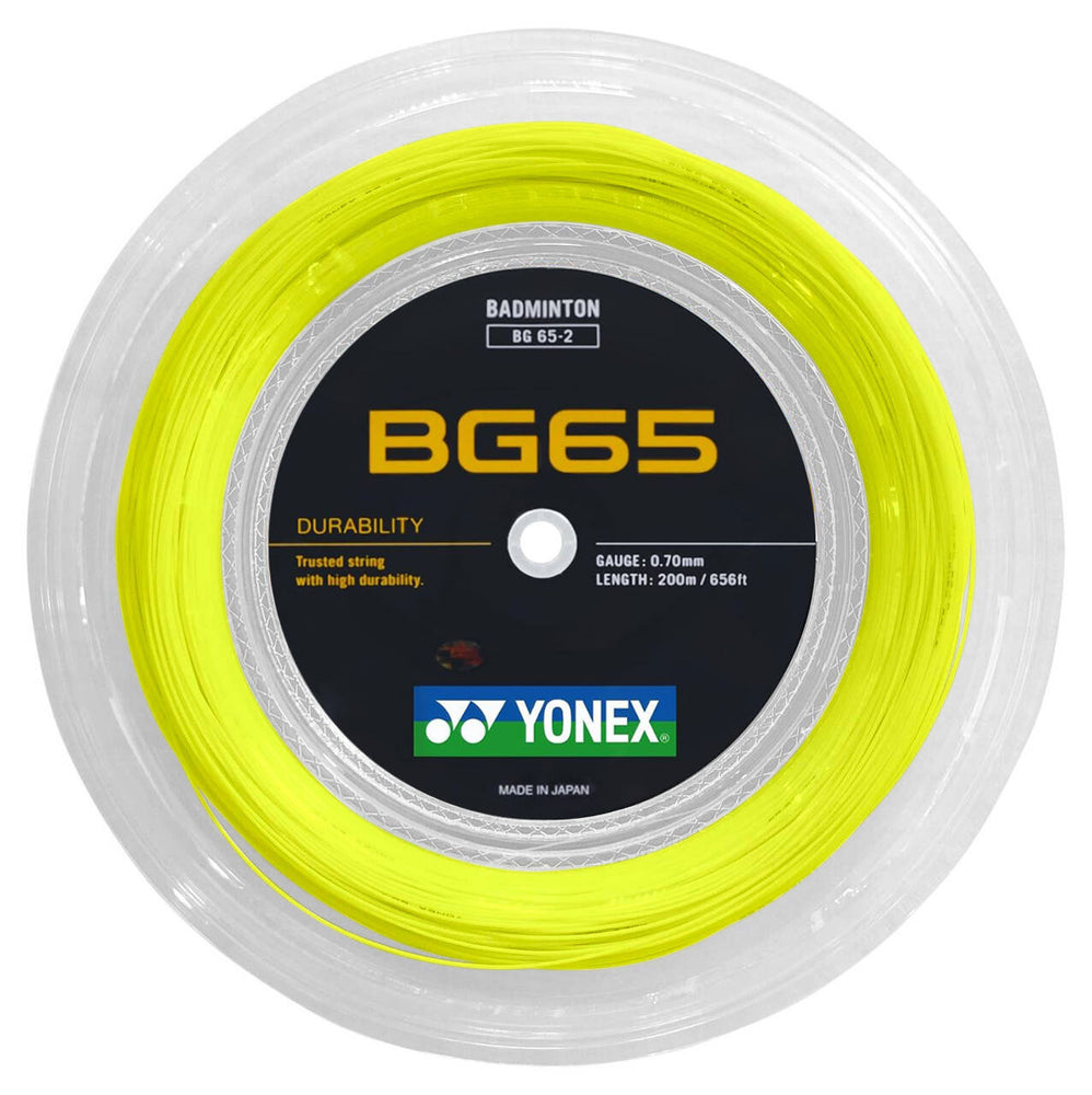 Yonex BG65 200m Reel (White) Badminton String