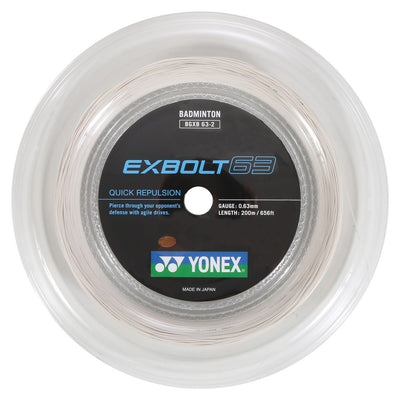 Yonex Exbolt 63 200m Reel Badminton String (White)