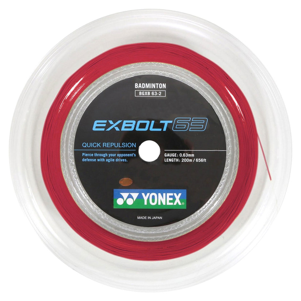 Yonex Exbolt 63 200m Reel Badminton String (Ruby Red)
