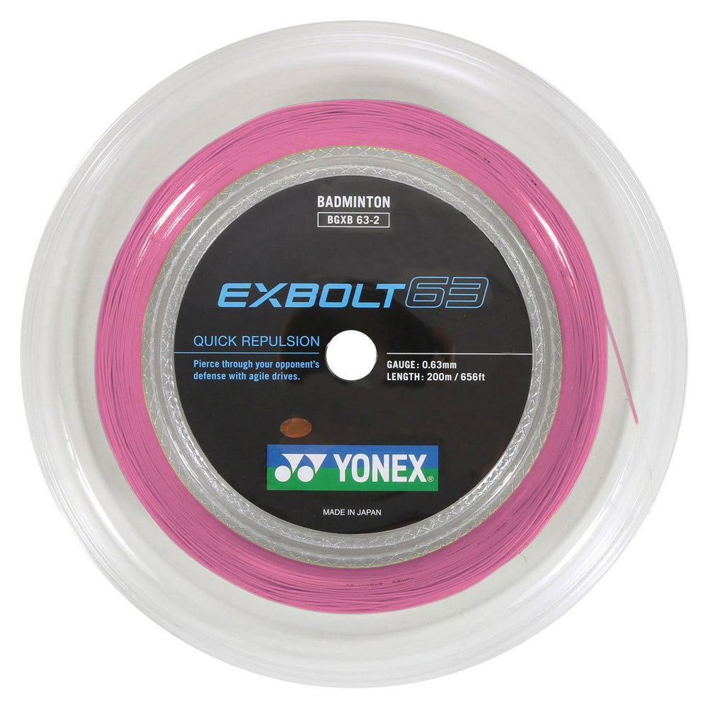 Yonex Exbolt 63 200m Reel Badminton String (Light Pink)