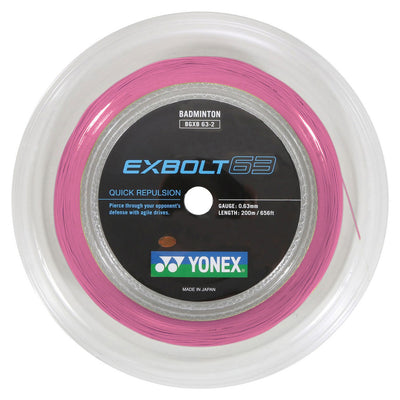 Yonex Exbolt 63 200m Reel Badminton String (Light Pink)