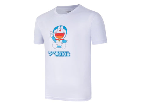 Victor X Doraemon Unisex T Shirt (T501DRM) White