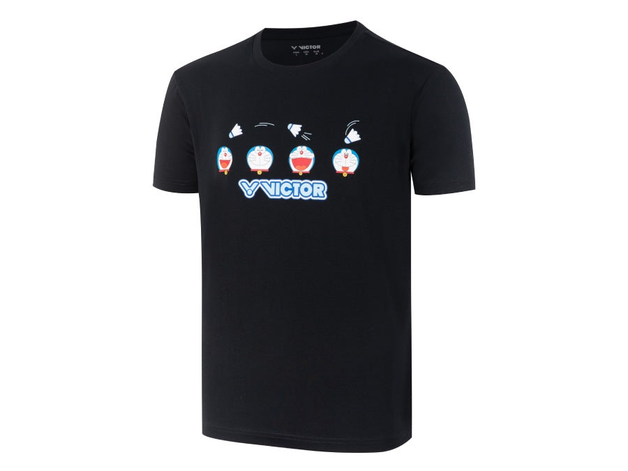 Victor X Doraemon Unisex T Shirt (T502DRM) Black