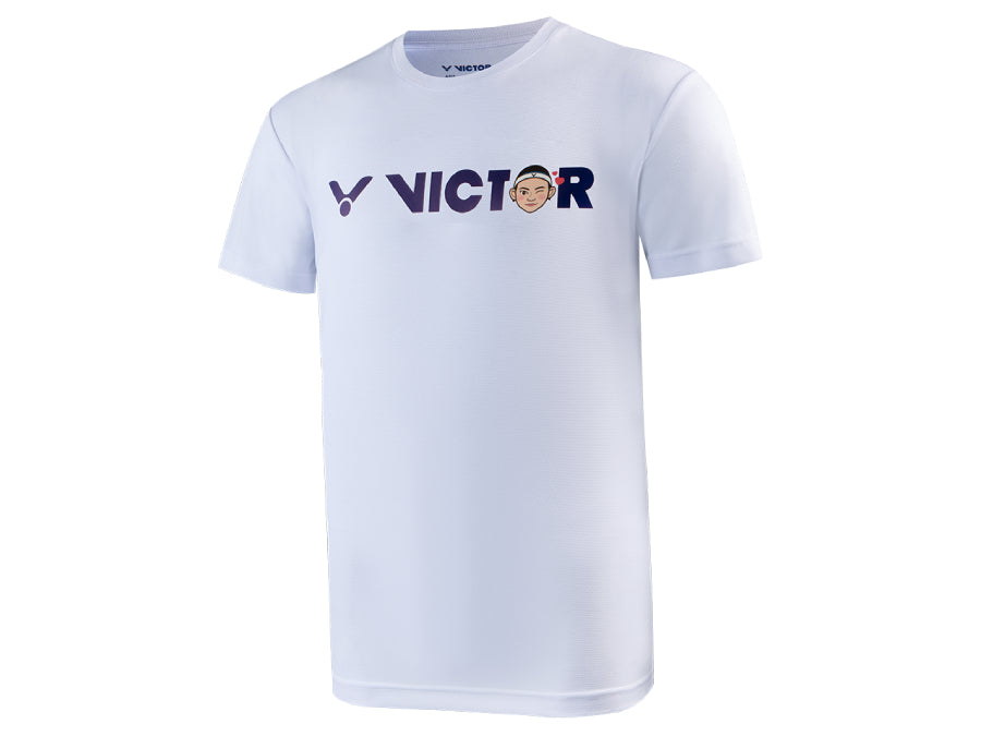 Victor Unisex Logo T Shirt White (Tai Tzu Ying cartoon) [CLEARANCE]